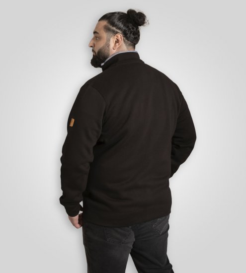 D555 Russel Fleece Sweatshirt with Chest Embroidery Black - Tröjor & hoodies - Stora hoodies & tröjor - 2XL-14XL