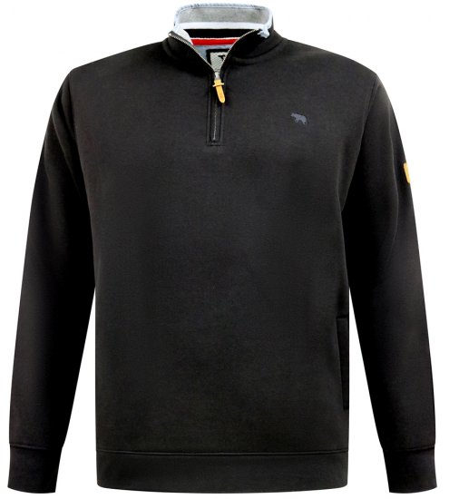 D555 Russel Fleece Sweatshirt with Chest Embroidery Black - Tröjor & hoodies - Stora hoodies & tröjor - 2XL-14XL