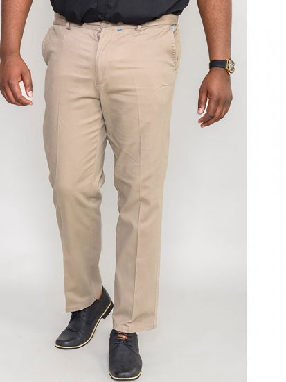 D555 Bruno Stretch Chino pants with Extenda Waist Beige - Jeans & byxor - Stora Jeans och Stora Byxor