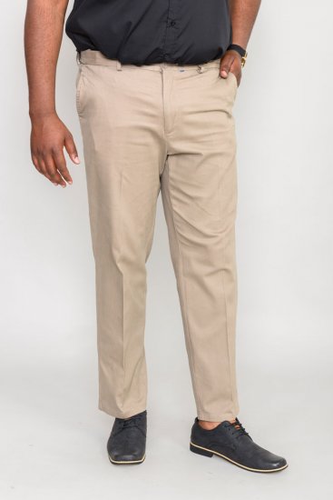 D555 Bruno Stretch Chino pants with Extenda Waist Beige - Jeans & byxor - Stora Jeans och Stora Byxor