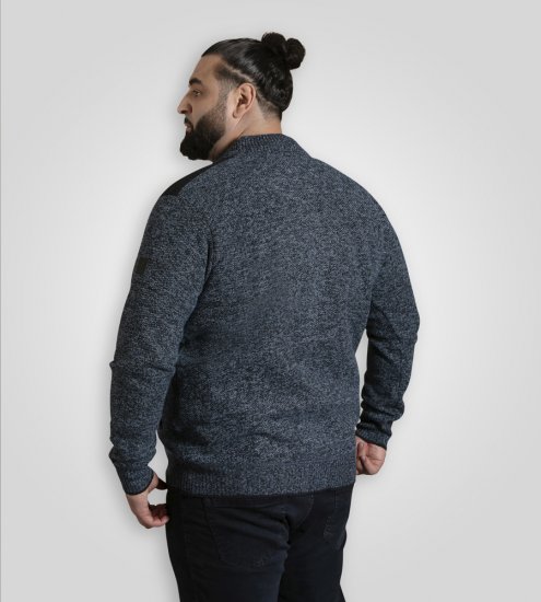 D555 Dereham 1 Stickad Cardigan med Dragkedja och Foder Marinblå - Tröjor & hoodies - Stora hoodies & tröjor - 2XL-14XL