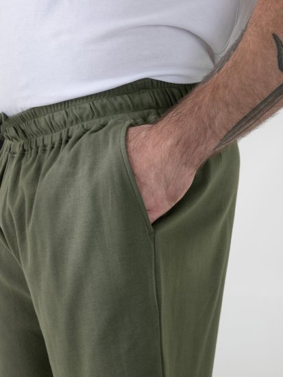 D555 Mitchell 1 Stretch Shorts med Elastisk Midja Khaki - Mjukisbyxor och -shorts - Mjukisbyxor & Mjukisshorts 2XL-12XL