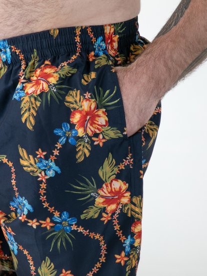 D555 Dawson AO Badshorts med Hawaiitryck Marinblå - Underkläder & badkläder - Stora underkläder för män