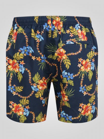 D555 Dawson AO Badshorts med Hawaiitryck Marinblå - Underkläder & badkläder - Stora underkläder för män