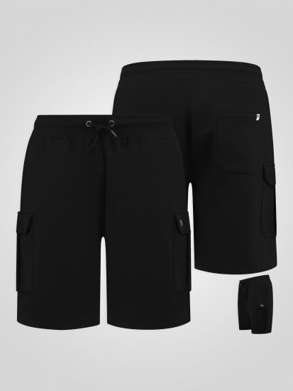 D555 Robinson 1 Fleece Cargo Shorts med Elastisk Midja Svart - Mjukisbyxor och -shorts - Mjukisbyxor & Mjukisshorts 2XL-12XL