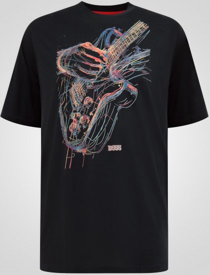 D555 Elliot T-shirt med Flerfärgat Gitarrtryck - T-shirts - Stora T-shirts - 2XL-14XL