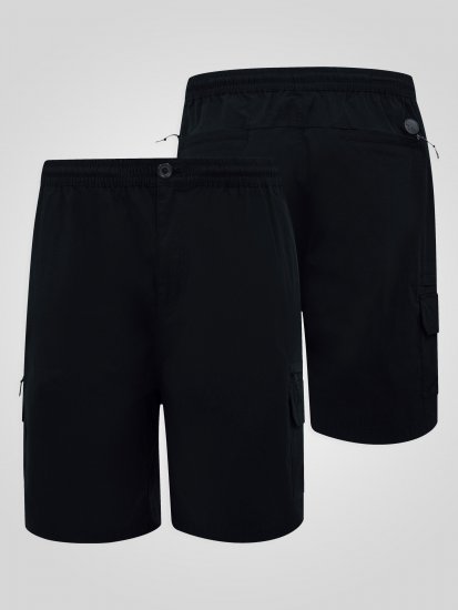 D555 Thomas Stretch Shorts med Elastisk Midja Svart - Shorts - Stora shorts W40-W60