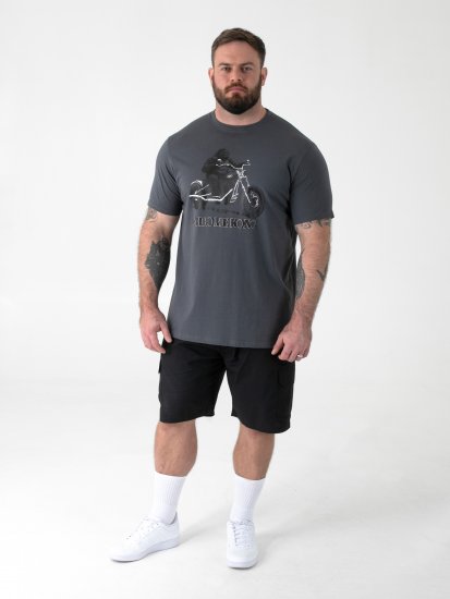 D555 Craig Gorilla Biker T-shirt med tryck Mörkgrå - T-shirts - Stora T-shirts - 2XL-14XL