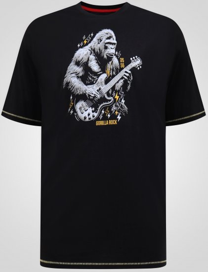 D555 Macfarlan T-shirt med Gorillatryck Svart - Alla kläder - Kläder stora storlekar herr