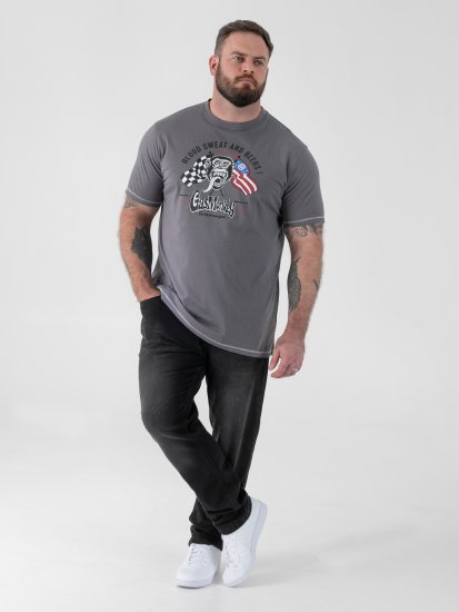 D555 Jasper Official Gas Monkey T-shirt med tryck Grå - T-shirts - Stora T-shirts - 2XL-14XL