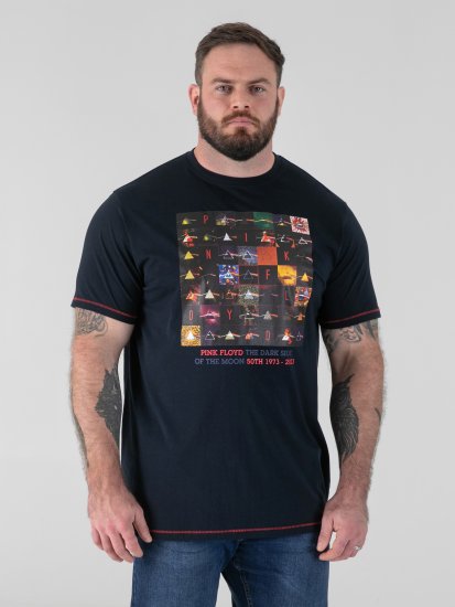 D555 Otto Official Pink Floyd 50th Anniversary T-shirt med tryck Marinblå - T-shirts - Stora T-shirts - 2XL-14XL