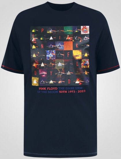 D555 Otto Official Pink Floyd 50th Anniversary T-shirt med tryck Marinblå - T-shirts - Stora T-shirts - 2XL-14XL