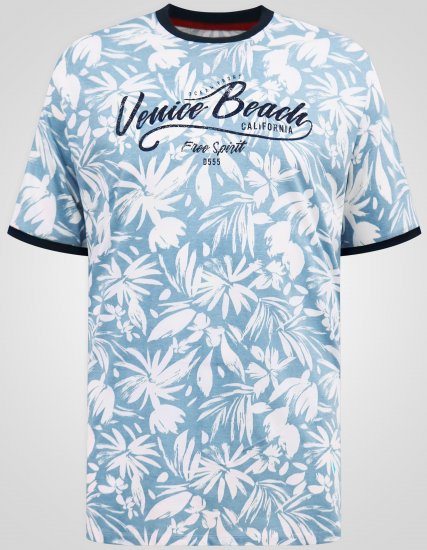 D555 Shoreham AO T-shirt med Venice Beach tryck Blå - T-shirts - Stora T-shirts - 2XL-14XL