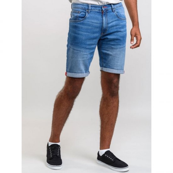 D555 Griffin Denim Shorts Stonewash - Shorts - Stora shorts W40-W60