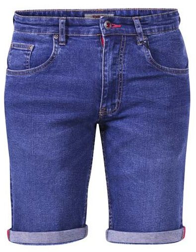 D555 Davidson Blue Stretch Denim Shorts - Shorts - Stora shorts W40-W60
