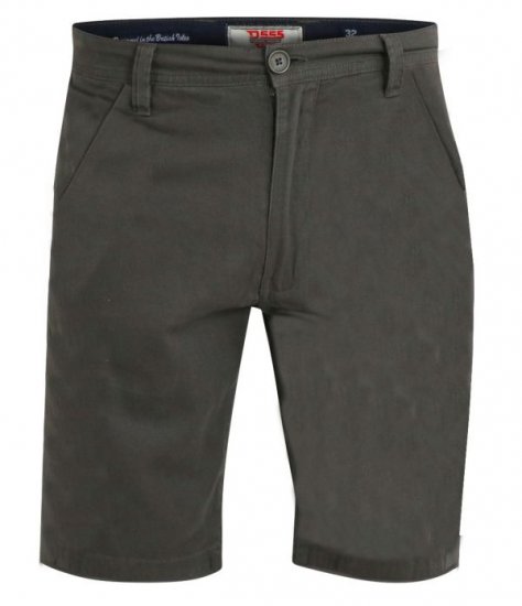D555 Opala-2 Khaki Stretch Chino Shorts - Shorts - Stora shorts W40-W60