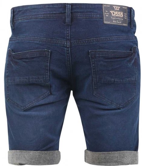 D555 BRENTWOOD Dark Blue Denim Shorts - Shorts - Stora shorts W40-W60