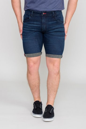 D555 BRENTWOOD Dark Blue Denim Shorts - Shorts - Stora shorts W40-W60
