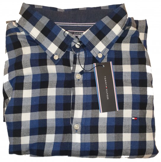 Tommy Hilfiger Gingham Twill Shirt Blue - Motleys galna aprilrea - 