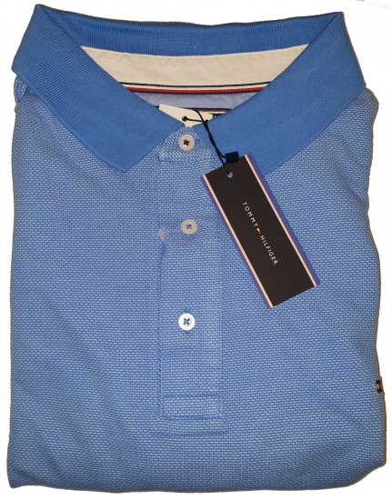 Tommy Hilfiger Jacquard Structure Polo Blue - Motleys galna aprilrea - 