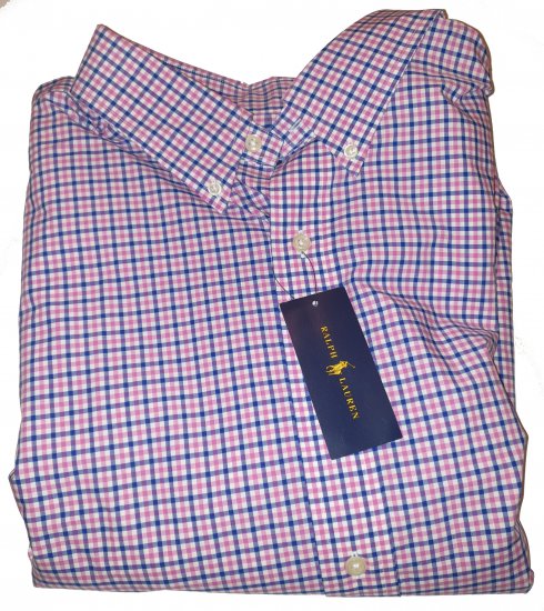 Ralph Lauren TC6D Shirt Pink/Royal - Motleys galna aprilrea - 