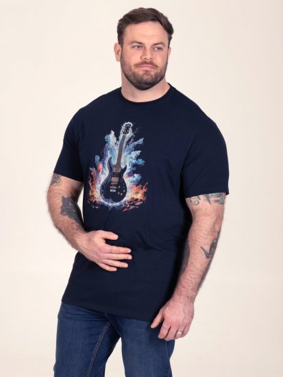 D555 Slater Tryckt T-shirt Mörkblå - T-shirts - Stora T-shirts - 2XL-14XL