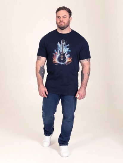 D555 Slater Tryckt T-shirt Mörkblå - T-shirts - Stora T-shirts - 2XL-14XL