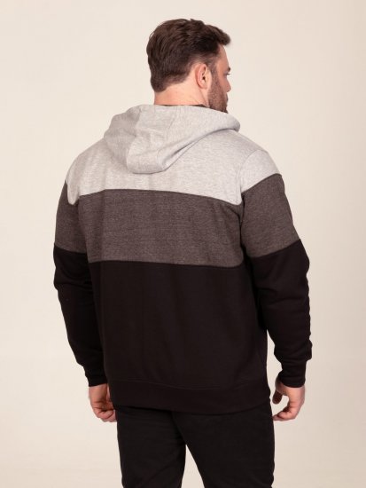 D555 Fitzgerald Zip Through Hoody With Cut & Sew Panels Svart - Tröjor & hoodies - Stora hoodies & tröjor - 2XL-14XL