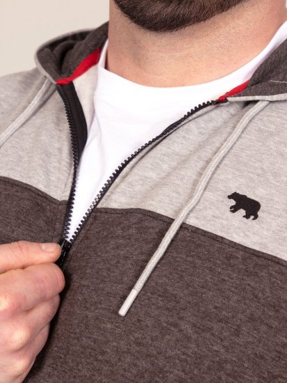 D555 Fitzgerald Zip Through Hoody With Cut & Sew Panels Svart - Tröjor & hoodies - Stora hoodies & tröjor - 2XL-14XL