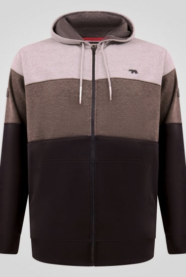 D555 Fitzgerald Zip Through Hoody With Cut & Sew Panels Svart - Tröjor & hoodies - Stora hoodies & tröjor - 2XL-14XL