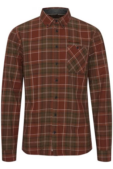 Blend Checked Long Sleeve Shirt 4324 Brown - Skjortor - Stora skjortor - 2XL-8XL