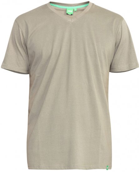 D555 Signature V-neck T-shirt Khaki - T-shirts - Stora T-shirts - 2XL-14XL
