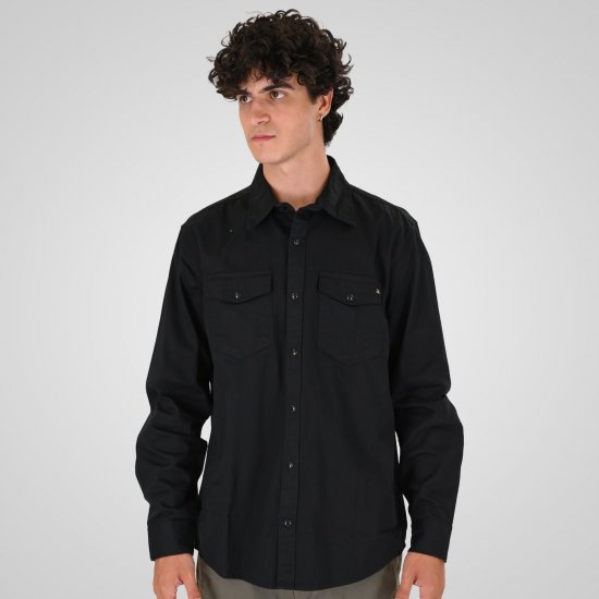 Double Outfitters GS-5126 Skjorta med tryckknappar Svart - Skjortor - Stora skjortor - 2XL-8XL