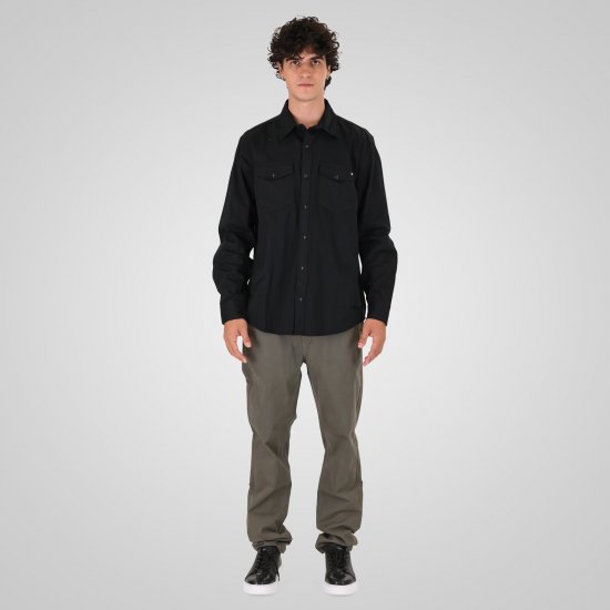 Double Outfitters GS-5126 Skjorta med tryckknappar Svart - Skjortor - Stora skjortor - 2XL-8XL
