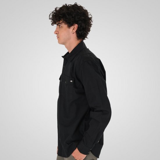Double Outfitters GS-5126 Skjorta med tryckknappar Svart - Skjortor - Stora skjortor - 2XL-8XL