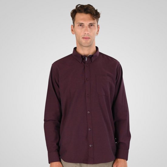 Double Outfitters GS-5225 Oxfordskjorta Vinröd - Skjortor - Stora skjortor - 2XL-8XL
