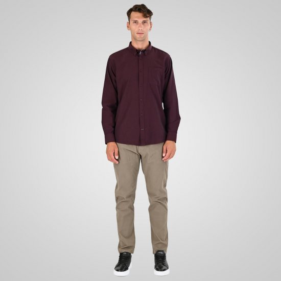 Double Outfitters GS-5225 Oxfordskjorta Vinröd - Skjortor - Stora skjortor - 2XL-8XL
