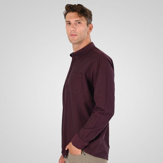 Double Outfitters GS-5225 Oxfordskjorta Vinröd - Skjortor - Stora skjortor - 2XL-8XL