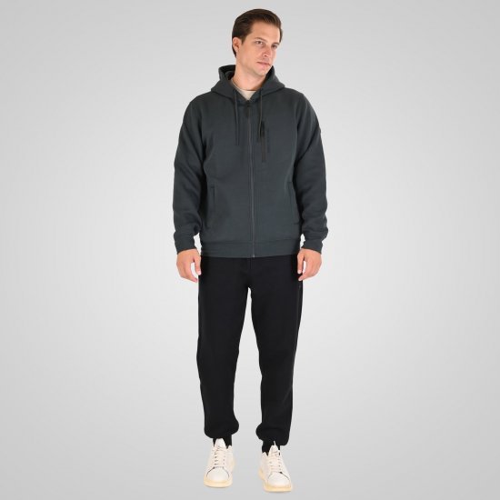 Double Outfitters MTOP-1160 Hoodie med dragkedja Mörkgrön - Tröjor & hoodies - Stora hoodies & tröjor - 2XL-14XL