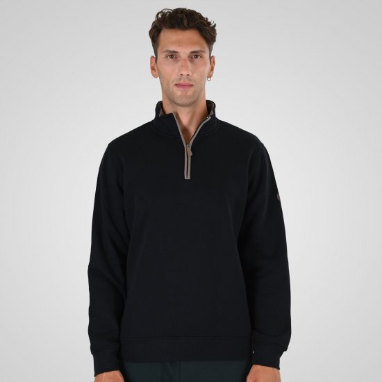 Double Outfitters MTOP-1163 Sweatshirt med halv dragkedja Svart - Tröjor & hoodies - Stora hoodies & tröjor - 2XL-14XL