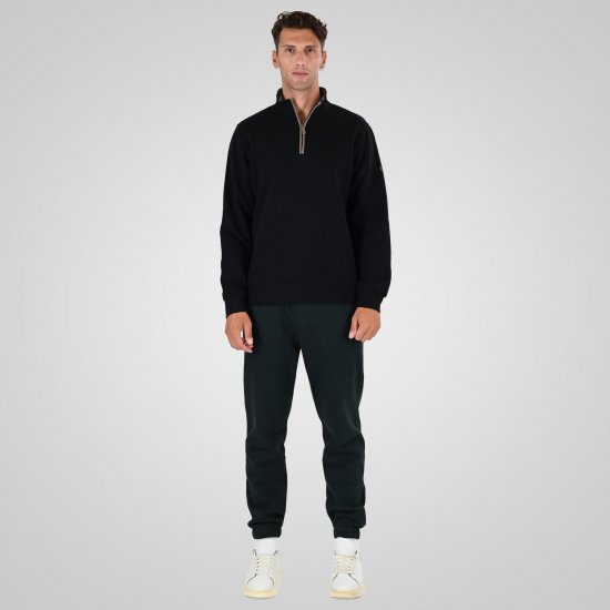 Double Outfitters MTOP-1163 Sweatshirt med halv dragkedja Svart - Tröjor & hoodies - Stora hoodies & tröjor - 2XL-14XL