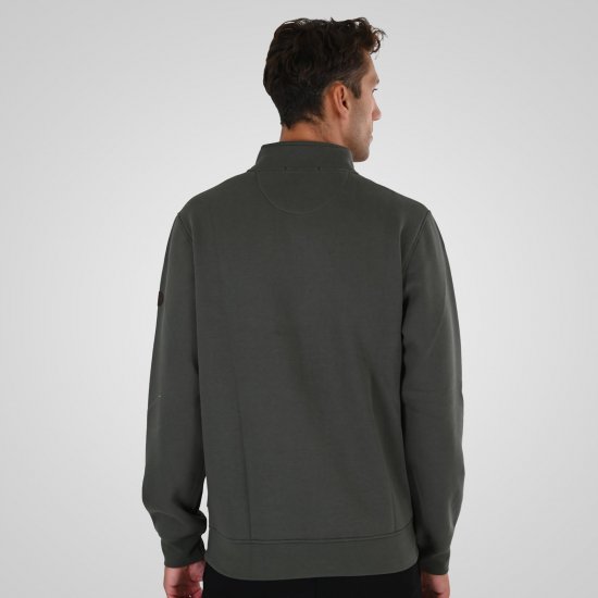 Double Outfitters MTOP-1163 Sweatshirt med halv dragkedja Khaki - Tröjor & hoodies - Stora hoodies & tröjor - 2XL-14XL