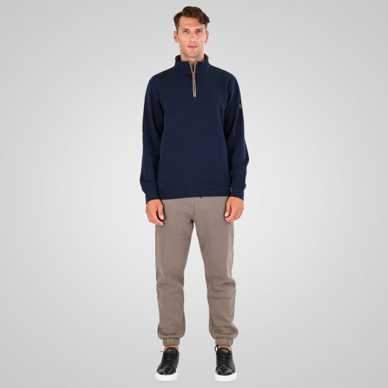 Double Outfitters MTOP-1163 Sweatshirt med halv dragkedja Mörkblå - Tröjor & hoodies - Stora hoodies & tröjor - 2XL-14XL