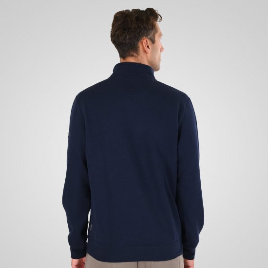 Double Outfitters MTOP-1163 Sweatshirt med halv dragkedja Mörkblå - Tröjor & hoodies - Stora hoodies & tröjor - 2XL-14XL