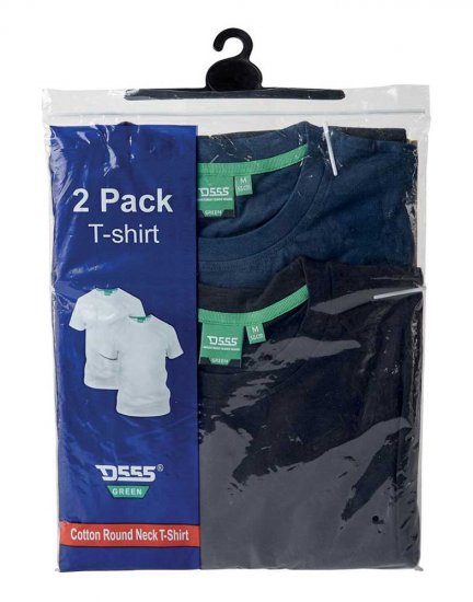 D555 Fenton 2-pack Black/Navy T-shirt - T-shirts - Stora T-shirts - 2XL-14XL