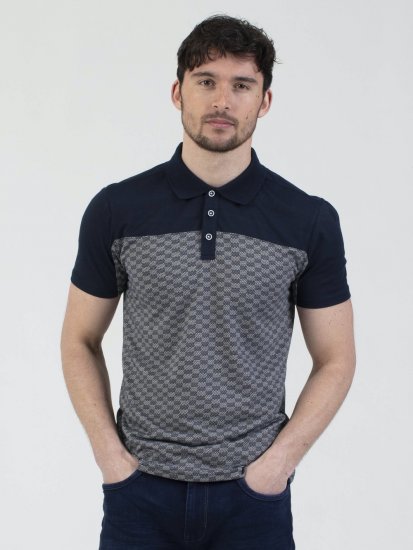 Mish Mash Doha Contrast Polo Navy - Pikétröjor - Stora pikétröjor - 2XL-8XL