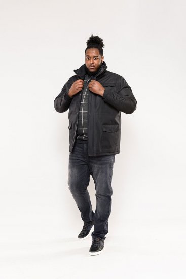 D555 Fargo Five Pocket Jacket With Ribbed Neck and Inner Quilting Black - Jackor - Stora jackor - 2XL-12XL