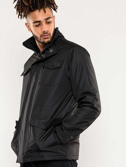 D555 Fargo Five Pocket Jacket With Ribbed Neck and Inner Quilting Black - Jackor - Stora jackor - 2XL-12XL