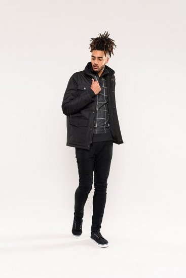 D555 Fargo Five Pocket Jacket With Ribbed Neck and Inner Quilting Black - Jackor - Stora jackor - 2XL-12XL