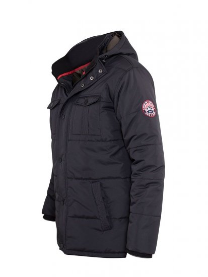 D555 Lonsdale Parka Style Jacket With Embroidery Patch On Sleeve Black - Jackor - Stora jackor - 2XL-12XL
